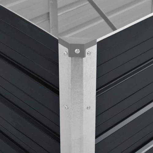 Градинска висока леха антрацит 320x80x77 см поцинкована стомана