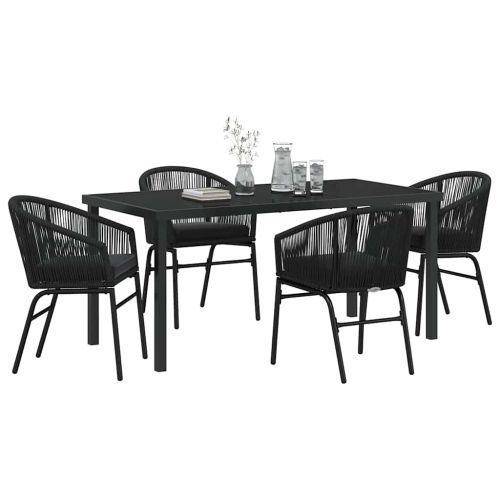 Комплект за хранене в градината 5 pcs Черно