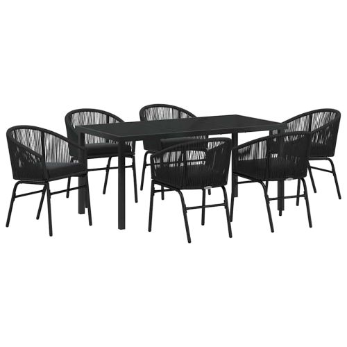 Комплект за хранене в градината 7 pcs Черно