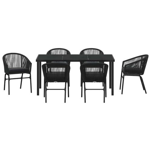 Комплект за хранене в градината 7 pcs Черно