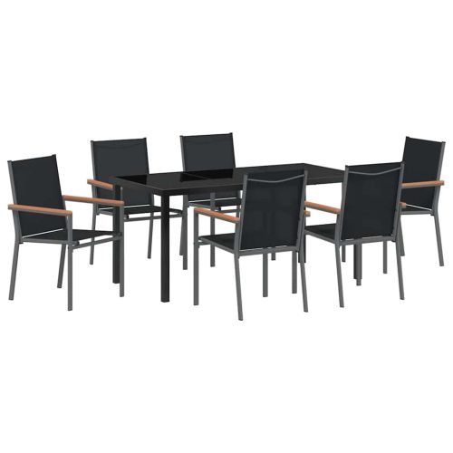 Комплект за хранене в градината 7 pcs Черно