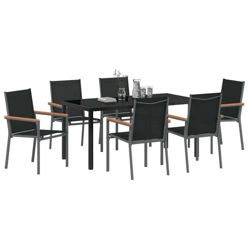 Комплект за хранене в градината 7 pcs Черно