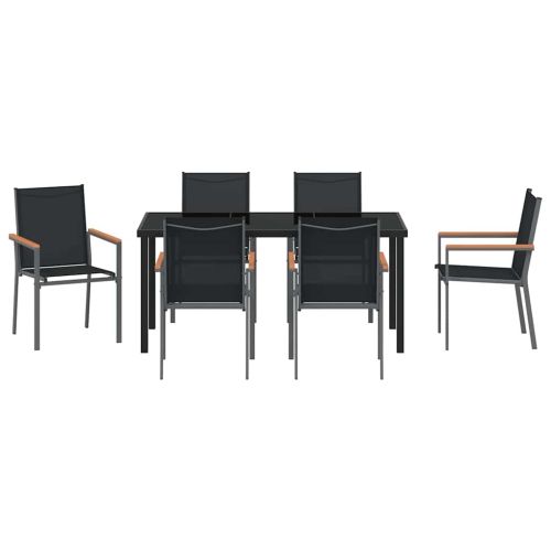 Комплект за хранене в градината 7 pcs Черно