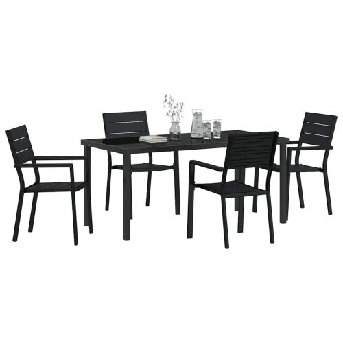 Комплект за хранене в градината 5 pcs Черно