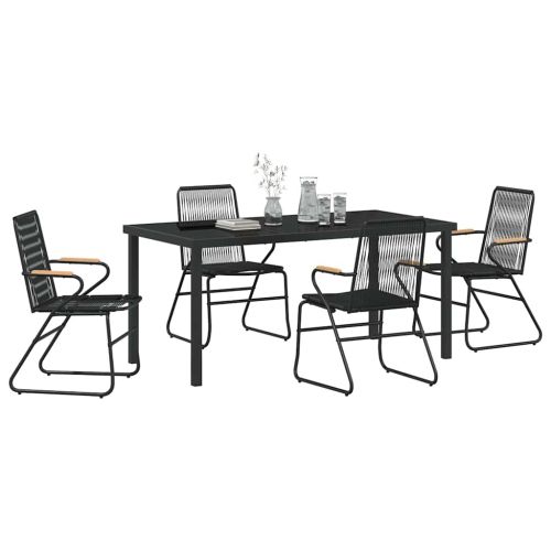 Комплект за хранене в градината 5 pcs Черно