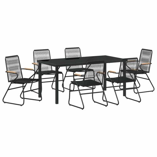 Комплект за хранене в градината 7 pcs Черно