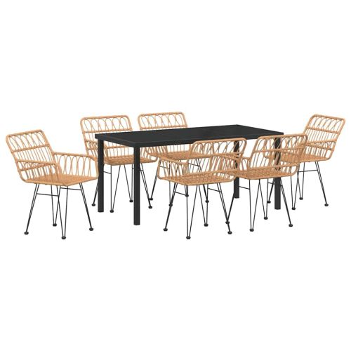 Комплект за хранене в градината 7 pcs Кафяво