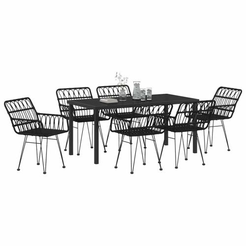 Комплект за хранене в градината 7 pcs Черно