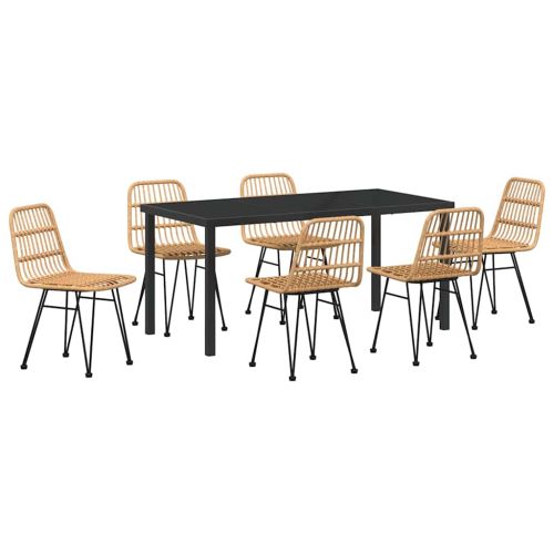 Комплект за хранене в градината 7 pcs Кафяво