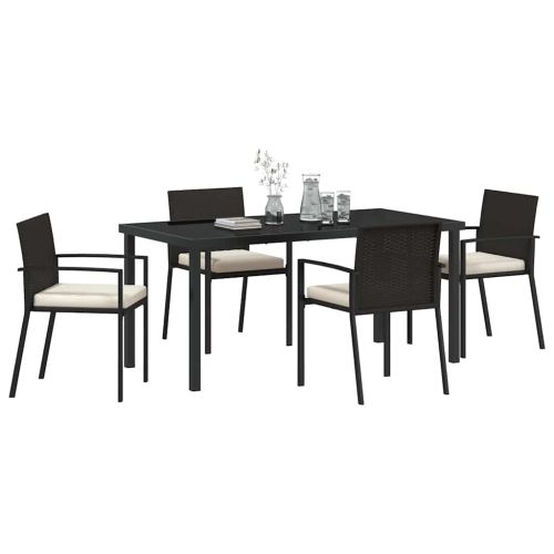 Комплект за хранене в градината 5 pcs Черно