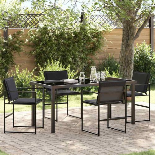 Комплект за хранене в градината 5 pcs Черно 160 x 80 x 73 см