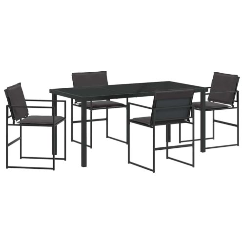 Комплект за хранене в градината 5 pcs Черно 160 x 80 x 73 см