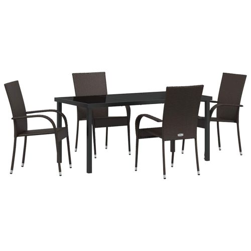 Комплект за хранене в градината 5 pcs Кафяво