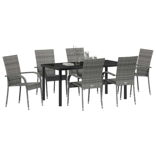 Комплект за хранене в градината 7 pcs Сив