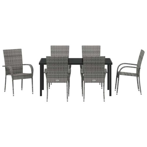 Комплект за хранене в градината 7 pcs Сив
