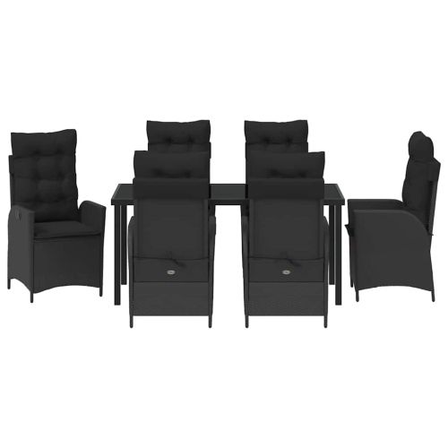 Комплект за хранене в градината 7 pcs Черно полиратан