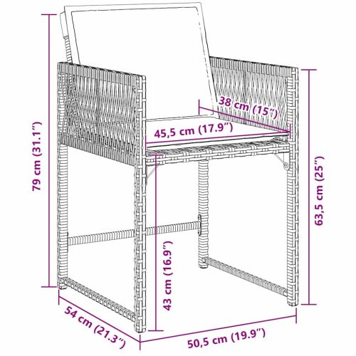 Комплект за хранене в градината 5 pcs Кафяво полиратан