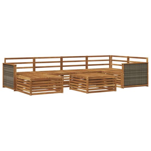 Комплект дивани за открито 7 pcs Натурално
