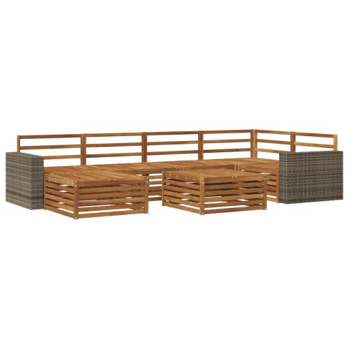 Комплект дивани за открито 7 pcs Натурално