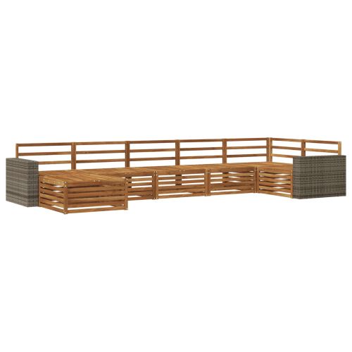 Комплект дивани за открито 7 pcs Натурално