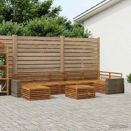 Комплект дивани за открито 8 pcs Натурално