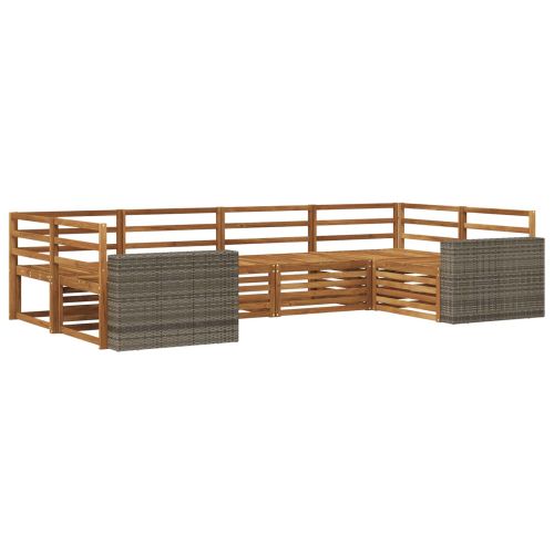 Комплект дивани за открито 6 pcs Натурално