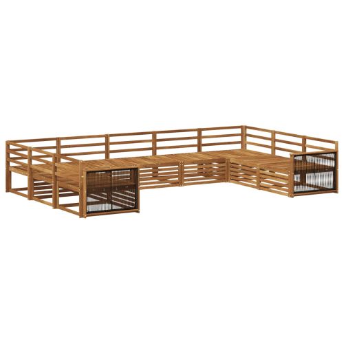 Комплект дивани за открито 9 pcs Натурално