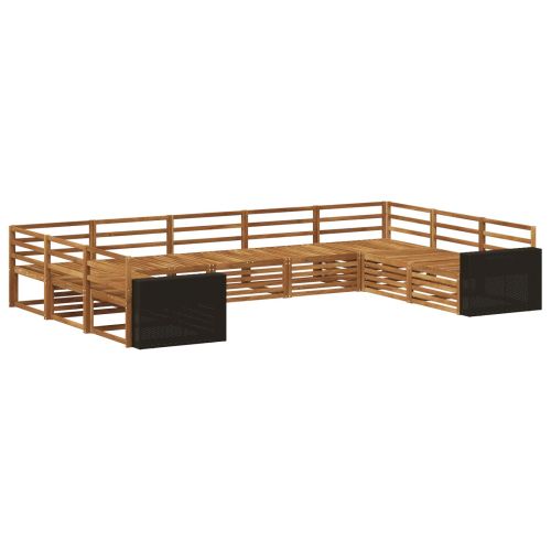 Комплект дивани за открито 9 pcs Натурално