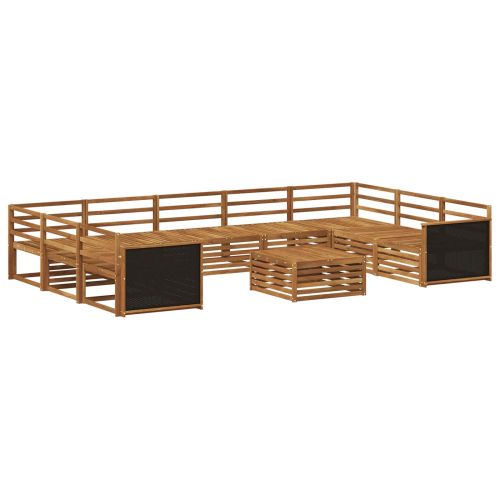 Комплект дивани за открито 10 pcs Натурално