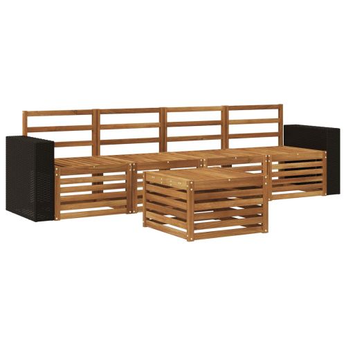 Комплект дивани за открито 5 pcs Натурално