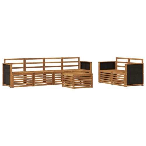 Комплект дивани за открито 7 pcs Натурално