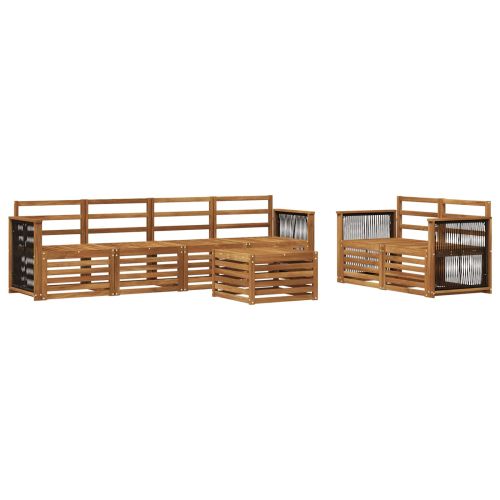 Комплект дивани за открито 7 pcs Натурално
