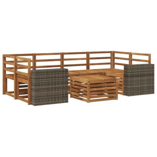 Комплект дивани за открито 7 pcs Натурално