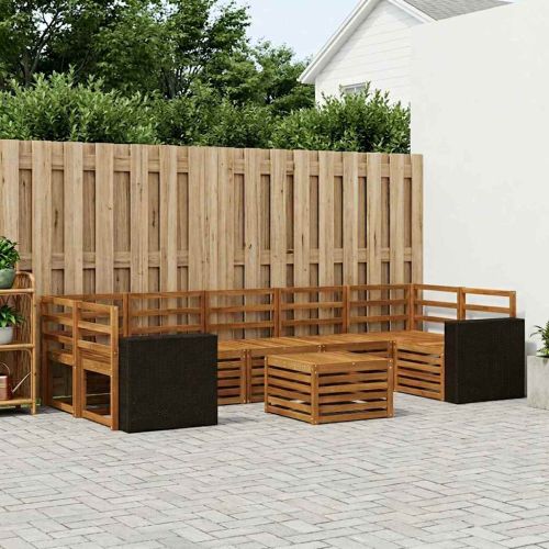 Комплект дивани за открито 8 pcs Натурално