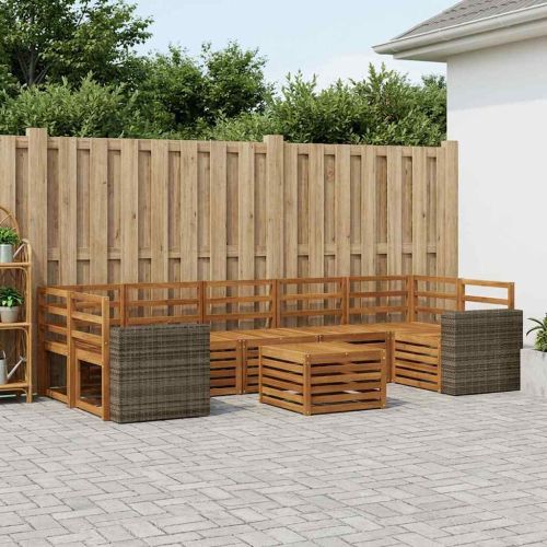 Комплект дивани за открито 8 pcs Натурално