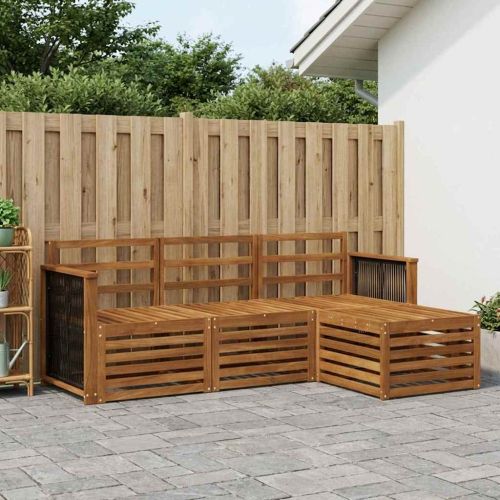 Комплект дивани за открито 4 pcs Натурално
