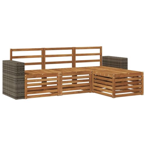 Комплект дивани за открито 4 pcs Натурално