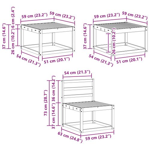 Комплект дивани за открито 6 pcs Натурално