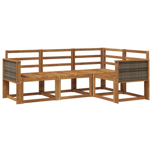 Комплект дивани за открито 4 pcs Натурално