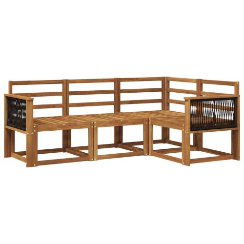 Комплект дивани за открито 4 pcs Натурално