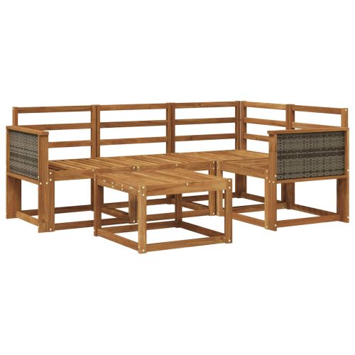 Комплект дивани за открито 5 pcs Натурално