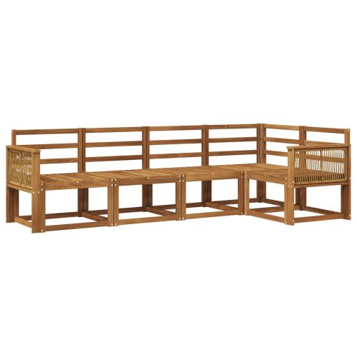 Комплект дивани за открито 5 pcs Натурално