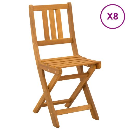Външни бistro столове 8 pcs Натурално 40 x 42 x 85 см