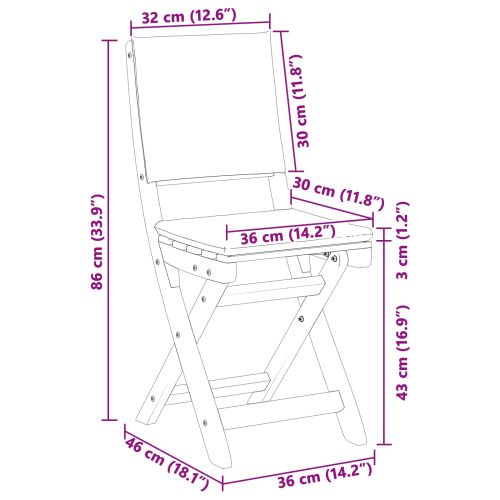 Външни бistro столове 8 pcs Кремавобяло 38 x 46 x 85 см