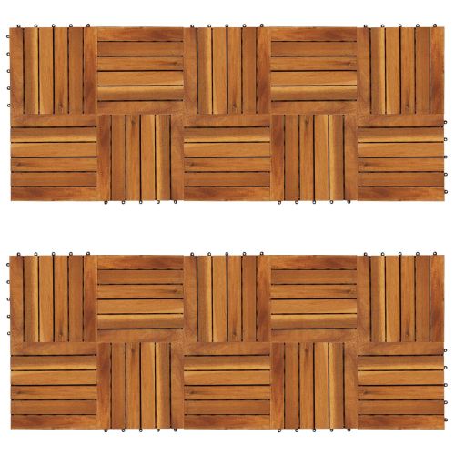 Плочка за decking 20 бр. Кафяво 30 x 30 cm Дърво от Акация