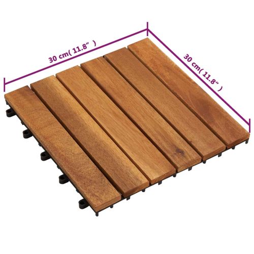 Плочка за decking 20 бр. Кафяво 30 x 30 cm Дърво от Акация