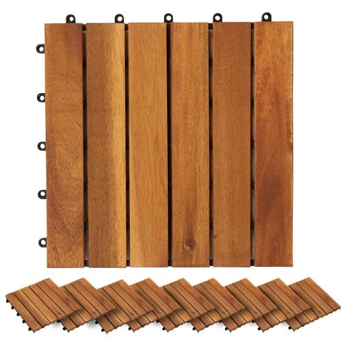 Плочка за decking 30 pcs Кафяво 30 x 30 cm Дърво от Акация