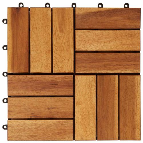 Плочка за decking 20 pcs Кафяво 30 x 30 cm Дърво от Акация