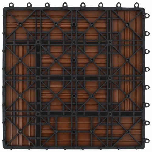 Плочка за decking 22 pcs Кафяво 30 x 30 cm WPC