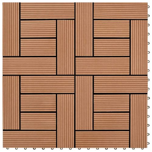 Плочка за decking 22 pcs Кафяво 30 x 30 cm WPC